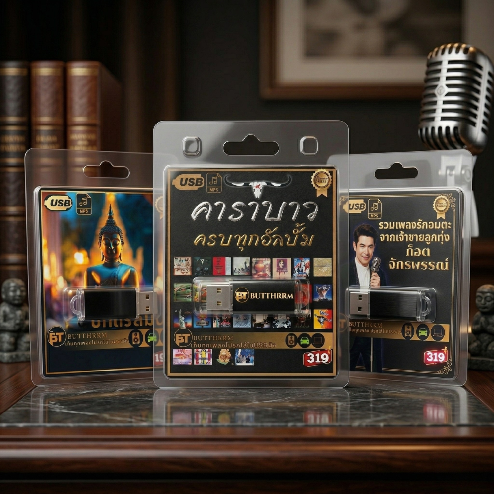 แฟลชไดร์ฟเพลง MP3 เสียบฟังในรถยนต์